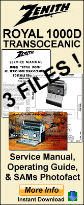 Zenith Royal 1000D Service and Owners Manuals